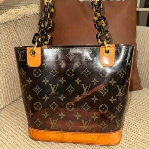 Louis Vuitton Black and Brown Monogram Tote